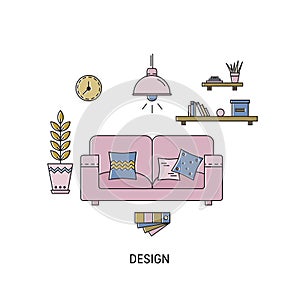 Living room vector illustration