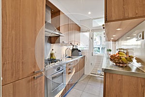 Interior design and decoration of a nice and modern kitchen