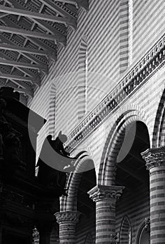 The interior design of the Duomo di Orvieto, one of the most beautiful cathedral in italy,