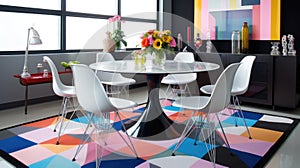 Interior design inspiration of Contemporary Retro style dining room loveliness .