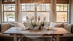 Interior design inspiration of Farmhouse Cottage style dining room loveliness .