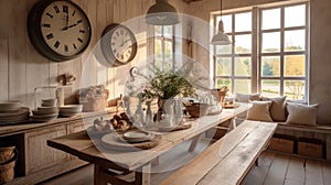 Interior design inspiration of Farmhouse Rustic style dining room loveliness .