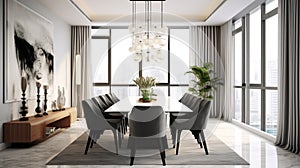 Interior design inspiration of Modern Contemporary style dining room loveliness .