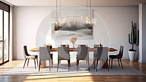 Interior design inspiration of Modern Minimal style dining room loveliness .