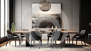 Interior design inspiration of Modern Minimal style dining room loveliness .