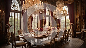 Interior design inspiration of Traditional Elegant style dining room loveliness .