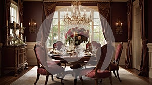 Interior design inspiration of Traditional Elegant style dining room loveliness .