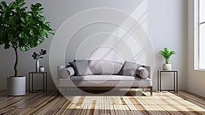 interior design for living area or reception with sofa. Ai Generative