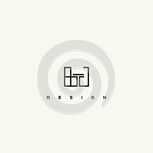 Interior design logo.  Vector. Linear design emblem