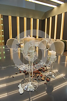 Interior design of luxury apartment dining room