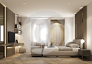 interior design modern classic style 3d render