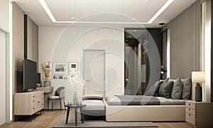 interior design modern home modern wood 3d rendering