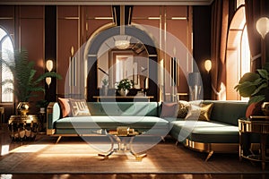 interior design of modern living room , apartment, interior design. generative ai
