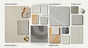 Interior Design Mood Board with Material Samples