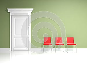 Interior design, red chair