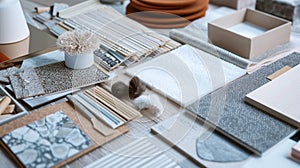 Interior Design Samples and Materials on a Table