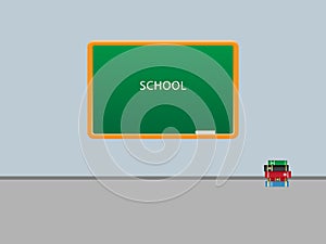 Interior design and school vector illustration flat set photo