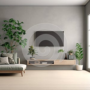 Interior design of simple living room Generative AI