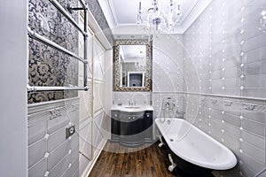 Interior design stylish bathroom luxury house.