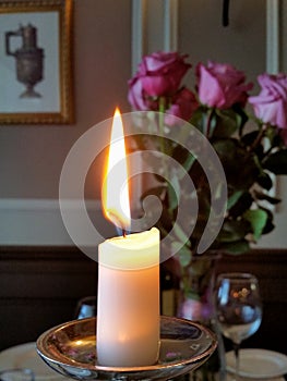 Single one candle roses