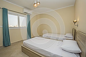 Interior design of twin bedroom in house