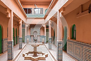 Interior design of a typical Moroccan building