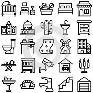 Interior Design Vector icons set every single icon can easily modify or edit