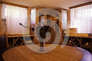 Interior design of a wine room