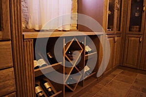 Interior design of a wine room