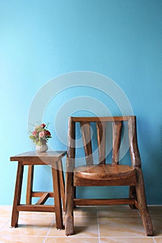 Interior design of wood chair. photo