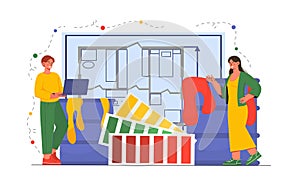 Interior designer vector concept