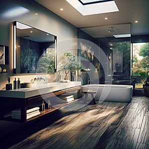 Interior Designs making everyone\'s life easier, luxurious bathroom with panorama