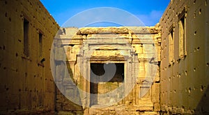 Interior of Destroyed temple of Baal or Bel , Palmyra, Syria.