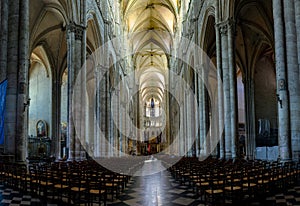 Interior and detail of Amiens Cathedral in France