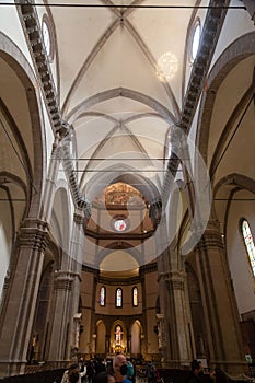 Interior detail from the Florence Cathedral, Cattedrale di Santa Maria del Fiore in Florence, Italy