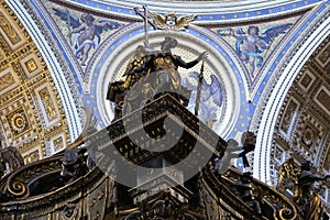 Interior detail view of St. Peter's Basilica, Rome, Italy