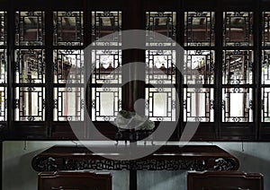 Interior details of ancient Chinese heritage house