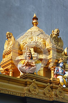 Interior details of a Hindu Temple Kovil in Colombo, Sri Lanka.