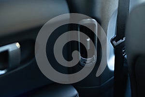 Interior details of a modern car Close-up view of car air vents. Air ventilation for rear passengers. Deflectors for