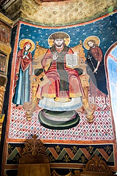 Interior details of the old church at Sinaia Monastery, Romania