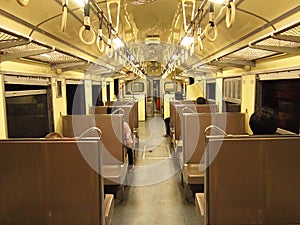 Interior of diesel railcar