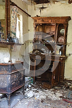 Interior of a dilapidated house