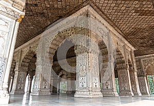 Interior of The Diwan-i-Khas or Hall of Private Audiences. photo