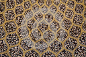 Interior of the dome of Lotfollah Mosque in Isfahan, Iran.