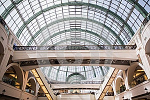 Interior with Dome Made by Steel Structure with Glass at Dubai