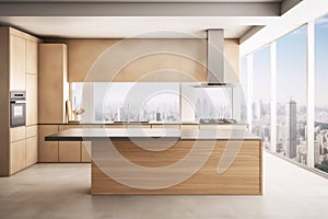 interior domestic design light hardwood home furniture residential bright indoor house beige. Generative AI.