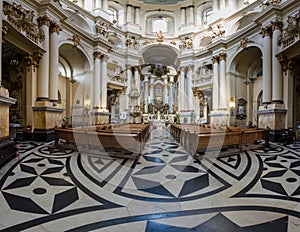 Interior of the Dominican Cathedral in Lviv, Ukraine