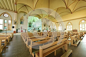 The interior of the DongLv chinese virgin Catholic Church photo