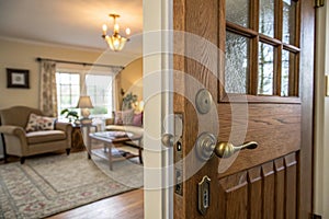Interior door in home interior