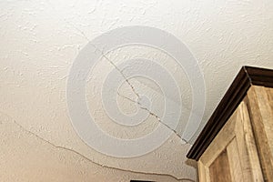 Interior drywall damage to ceiling